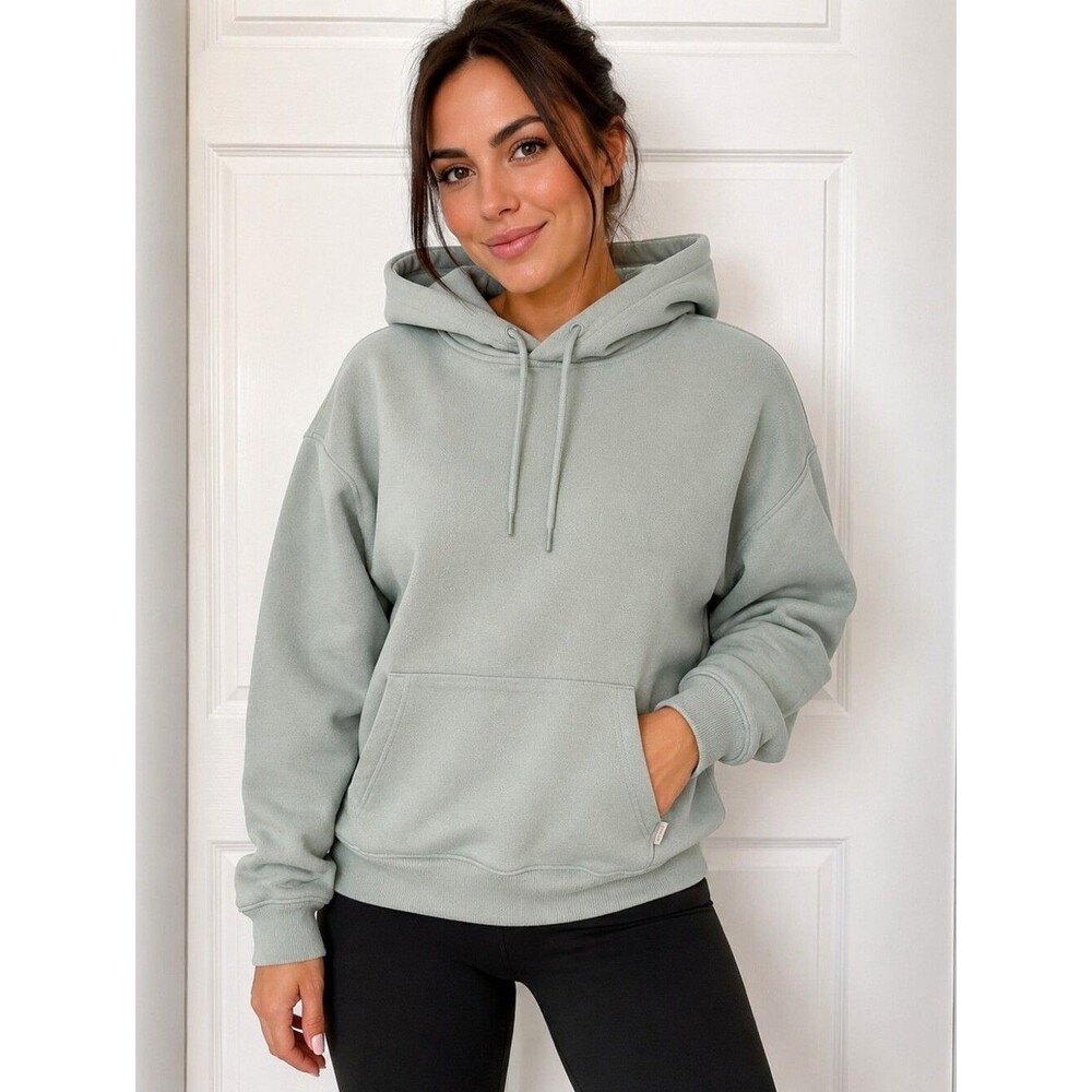 Hollister Relaxed Cooling Hoodie L Sage Green Oversized Moisture Wicking Sweatsh